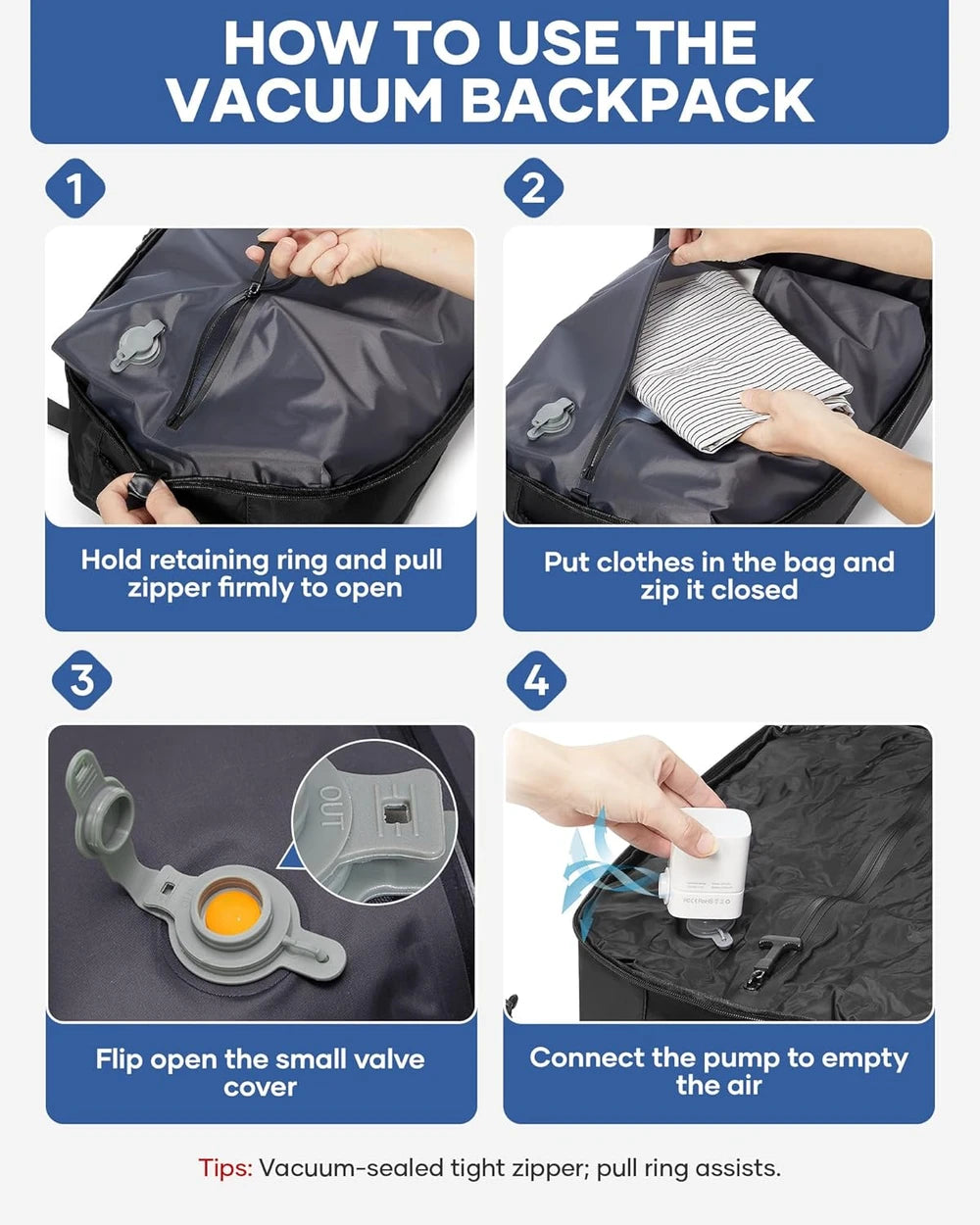 Vacuum Compression Travel Backpack